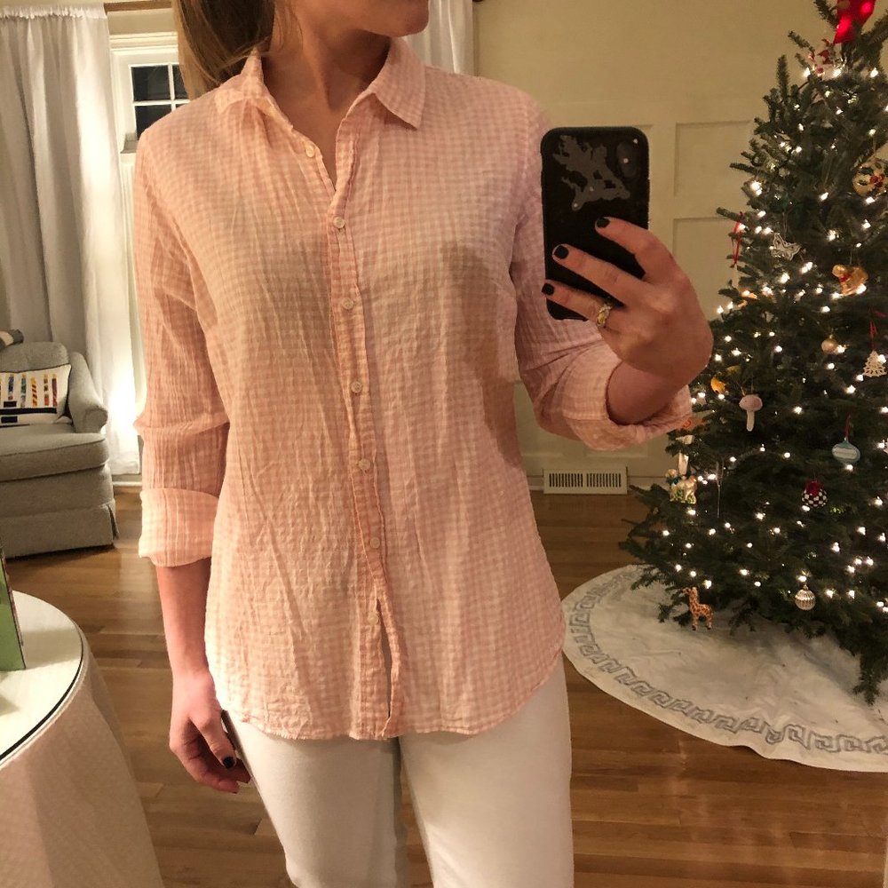 J. Crew "The Perfect Shirt" Pink Gingham